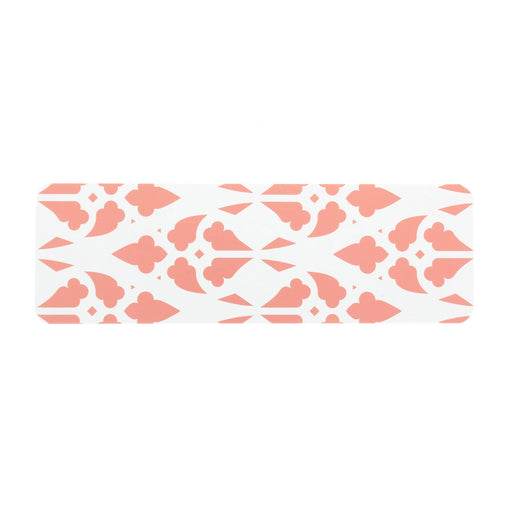 Slim white bookmark with all-over pink detailed pattern
