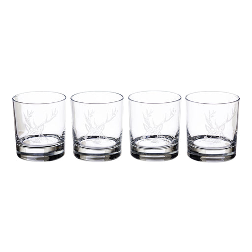 Set of 4 Stag Tumblers shown in row