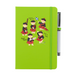 Lime Green notepad with pen featuring dancing Piper Bear teddy's.