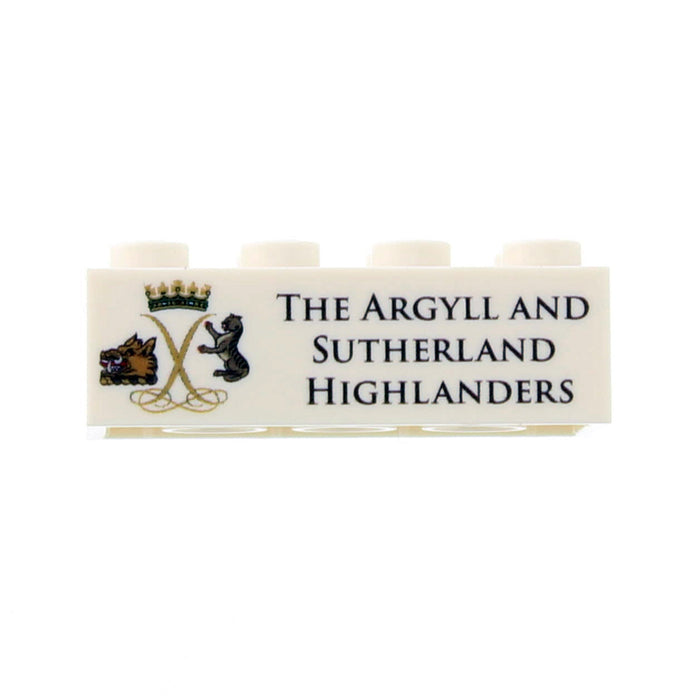 Brick with 'The Argyll and Sutherland Highlanders' text and logo on a white background - Image