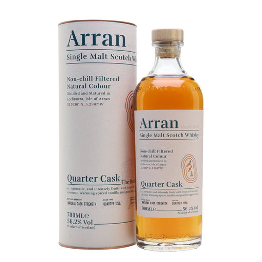 Arran Single Malt Scotch Whisky bottle and packaging on a white background - Image