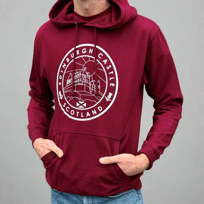 Edinburgh Castle Circle Hoodie Red