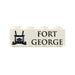 Brick with 'Fort George' text and black silhouette on a white background - Image