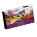 Box with colourful Scottish landscape on the front contains a selection of Mini Gin bottles.  - Image