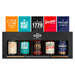 Black gift pack of miniature whisky from the Glasgow Distillery Company.  - Image