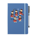 Denim Blue notepad with pen featuring dancing Piper Bear teddy's.