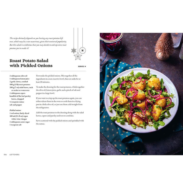 Page from A Very Vegan Christmas with the recipe for Roast Potatoes with Pickled Onions