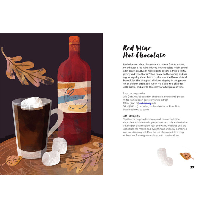 Page from Winter Warmers with a recipe for Red Wine Hot Chocolate 