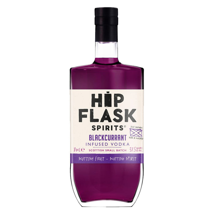 Bottle of Hip Flask Spirits Blackcurrant Infused Vodka on a white background - Image