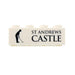 Building block with 'St Andrews Castle' text and golfer icon on a white background - Image