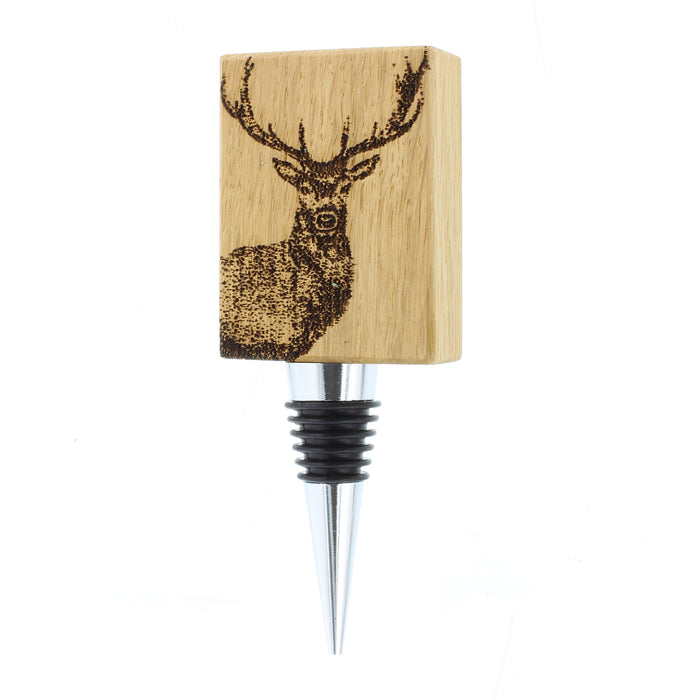 rectangular stag wooden bottle topper with stainless steel 