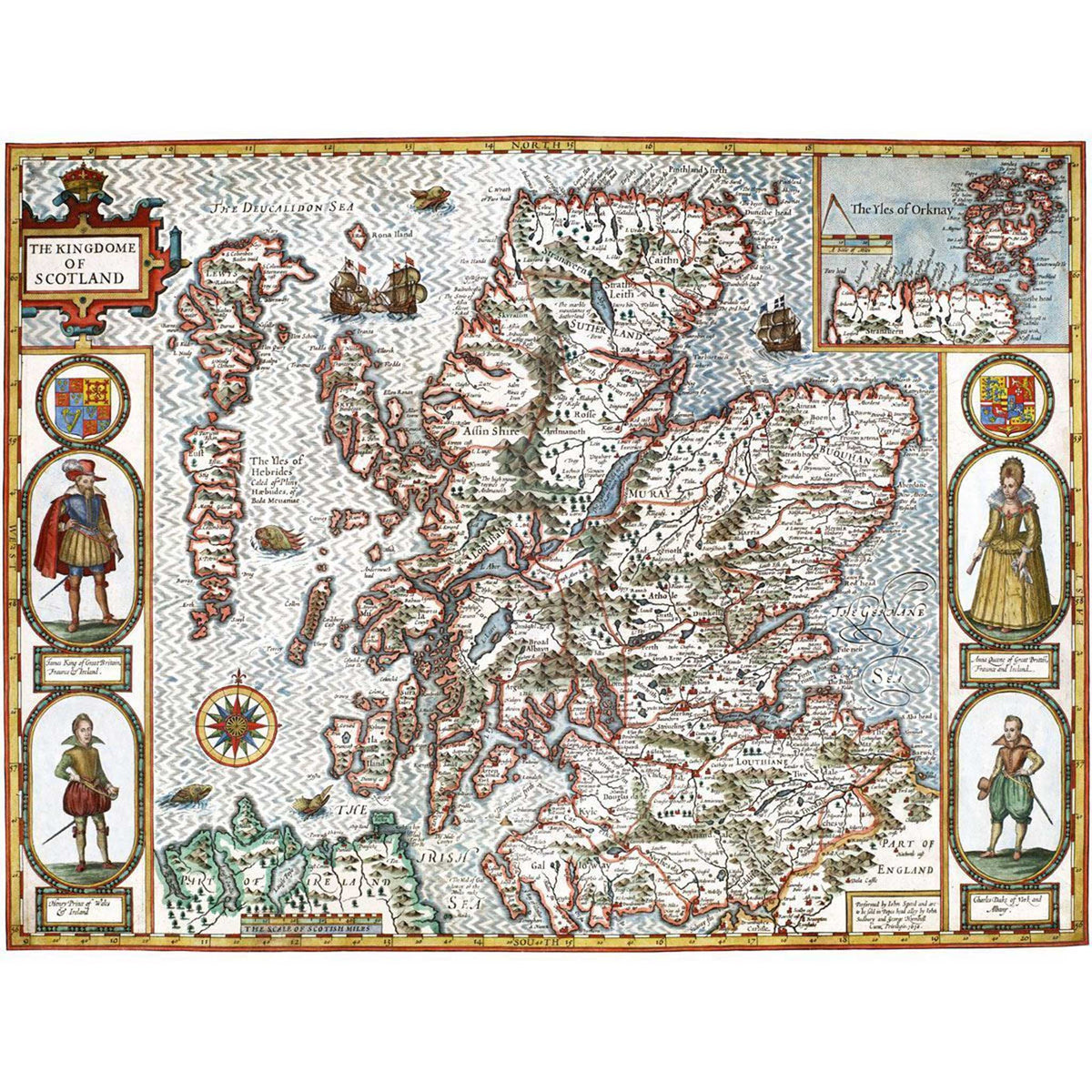 Scotland art map, The naturalist's map of Scotland, Scotland wall art, Scotland hot decor, fine art print, old map reproduction, vintage map.