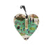 A traditional Christmas wooden decoration heart shaped featuring the most iconic Edinburgh landmarks. The decoration also features a small ribbon and a tag with the text Edinburgh.