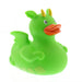 Green rubber bath duck depicting a dragon.