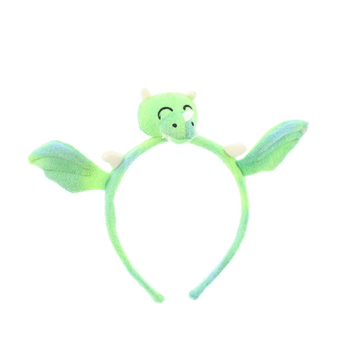 Green kids headband with a cute dragon on top