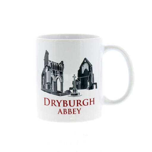 White mug featuring the ruins left from Dryburgh Abbey