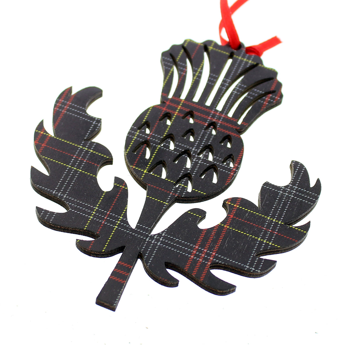 Mason Tartan Crest Black Garden Flag - Gold Thistle Style