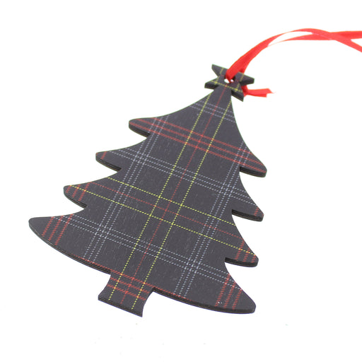 Tree shaped Tree decoration with the EC Tartan printed all over