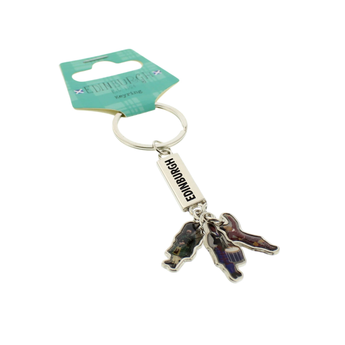 Edinburgh Cityscape Piper Keyring — Historic Scotland Shop