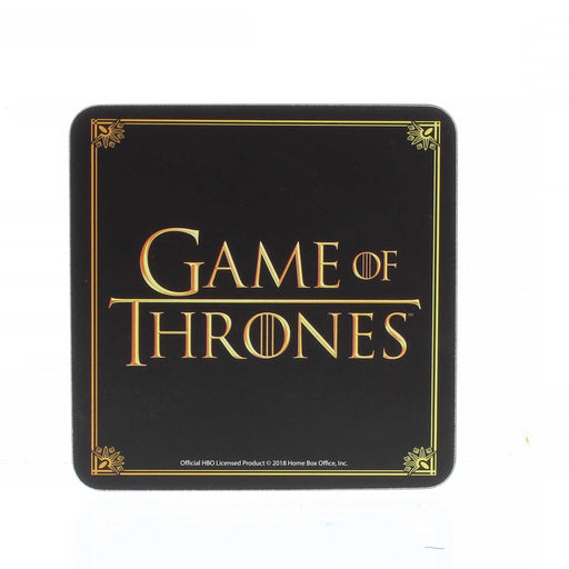 Black Game of Thrones coaster featuring the official brand logo