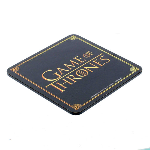Black Game of Thrones Coaster featuring the official brand logo