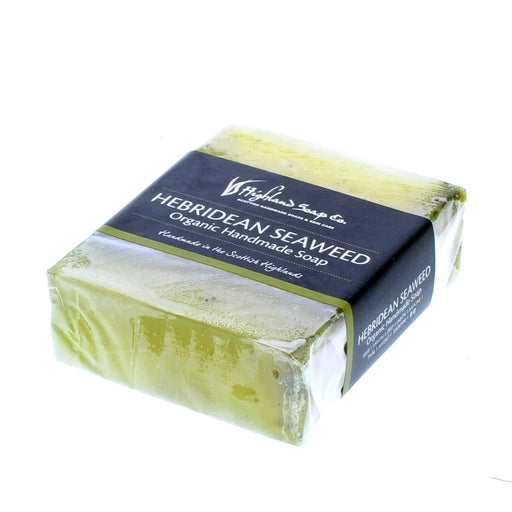 Green coloured bar of soap compiled of Hebridean Seaweed and Sea minerals.