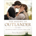 Front cover of the title book 'The Making of Outlander'. The image shows a couple from the tv drama in an embrace. 