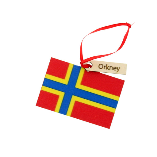 Wooden decoration of the Orkney Flag. 