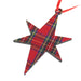 Star shaped tree decoration in a red Stewart tartan. 