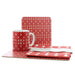 The Full Tulip Print Range includes a mug, tea towel, placemat and pot holder. 