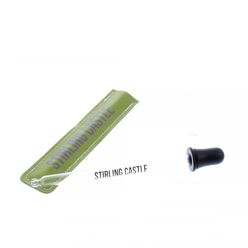 The Stirling Castle Glass Pipette with green leather cover. 