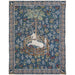 Jacquard Wool wall hanging tapestry depicting The Captive Unicorn in Blue - Image