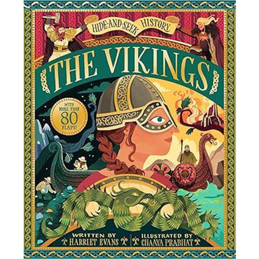 Book cover featuring colourful artwork of Vikings - Image