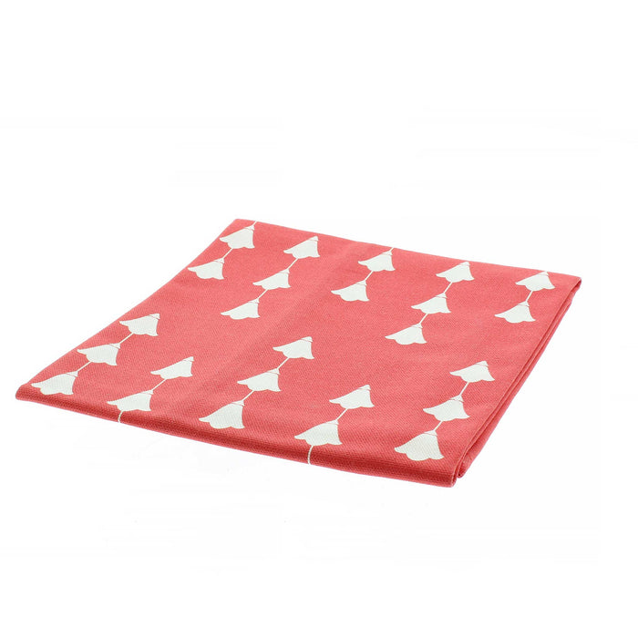 Red Tulip Print folded tea towel. 