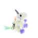 Small white plush unicorn on a keyring