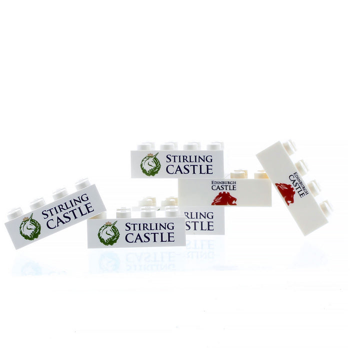 Selection of the Stirling Castle and Edinburgh Castle bricks that can be used with Lego. 