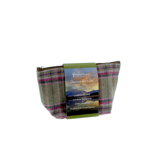 Tartan pouch for the Juniper and Lime Shaving Gift Set