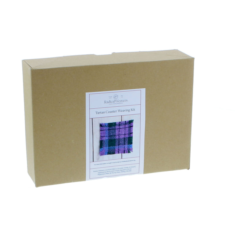 Tartan wool coaster weaving kit 