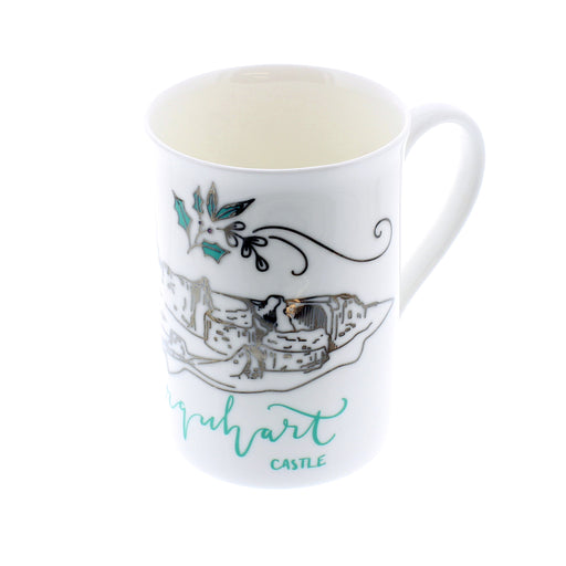 Urquhart Castle Festive designed white china mug