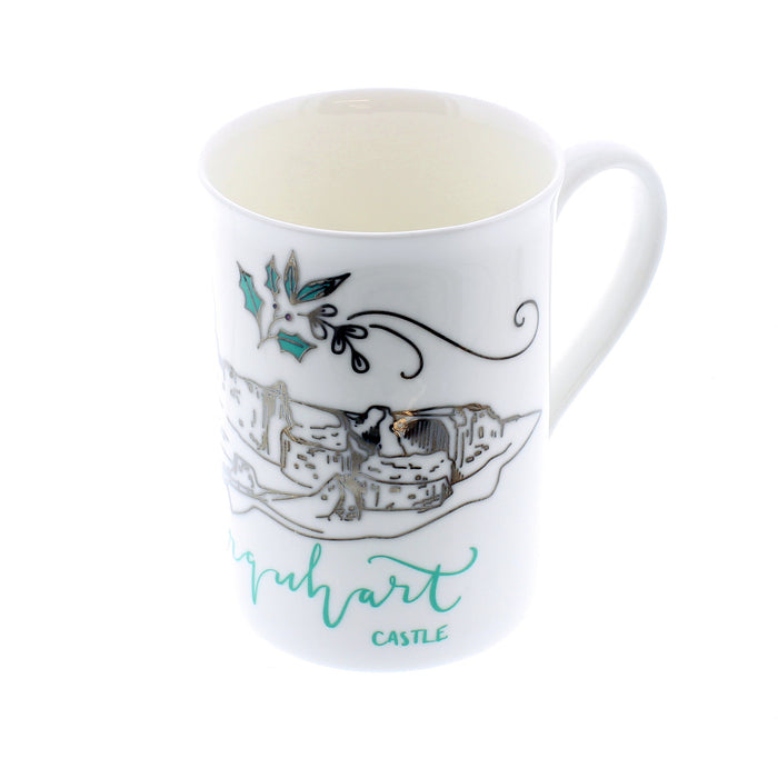 Urquhart Castle Festive designed white china mug