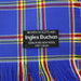 close up of the labelling and tartan on the Abbot Bernard pure new wool tartan stole