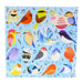 500 piece bird puzzle box front with colourful collection of bird illustrations and song notes pattern on light blue background