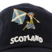 scotland cap with embroidered scotsman saltire and word scotland