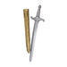 silver decorative childrens toy sword with gold plastic scabbard