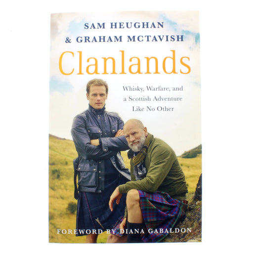 clanlands book cover showing the authors in kilts on a hillside