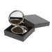 compact makeup mirror shown open in gift box displaying inner mirror