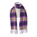 The Cashmere coorie tartan scarf shown on a white headless mannequin