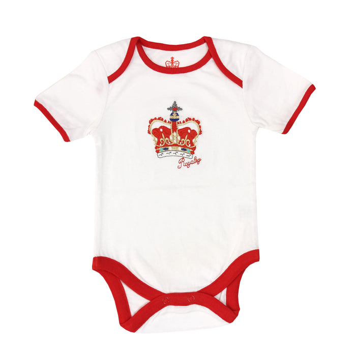 Babygrow with embroidered crown design