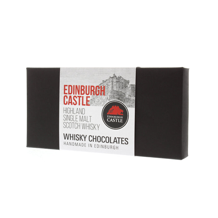 angled view of edinburgh castle whisky chocolate box