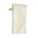 Soft glasses case with a light coloured lace print 